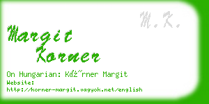 margit korner business card